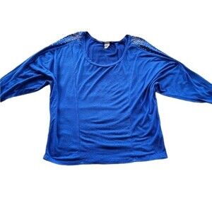 Venus Sparkle Shoulder Top Blue Size Small